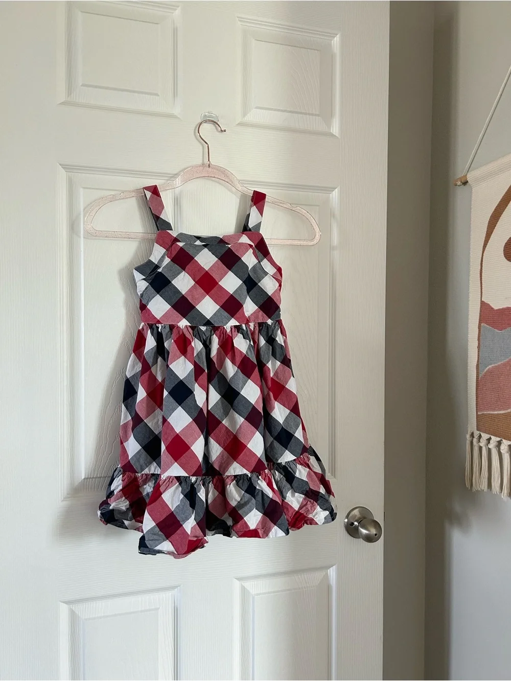 Kids Gymboree Red, Navy & White Plaid Sundress